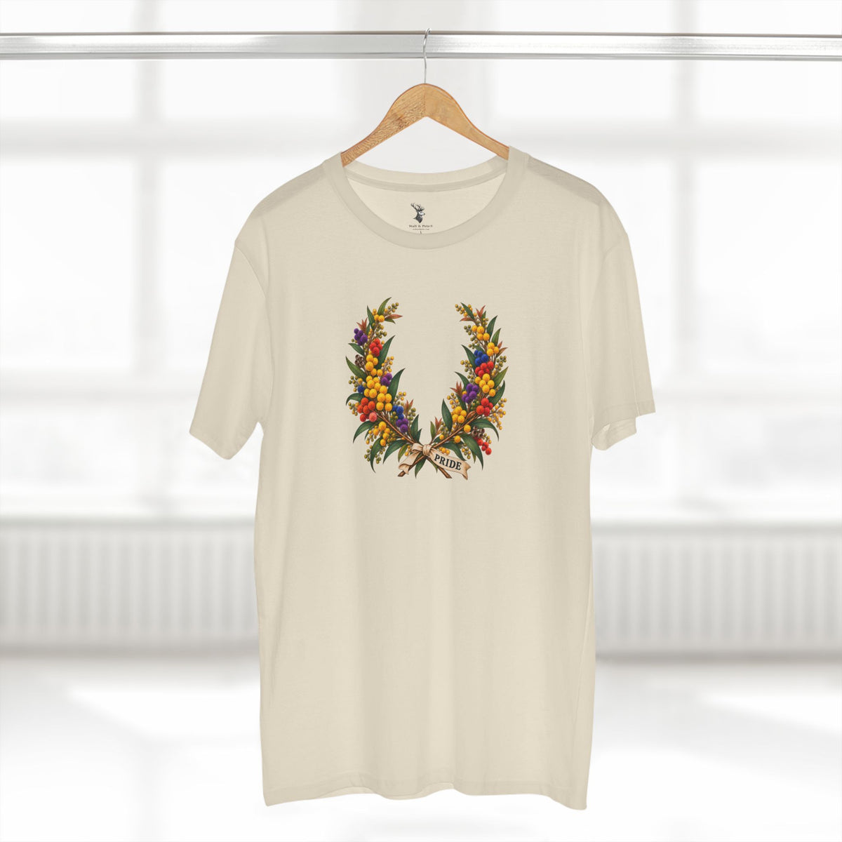 Australian Golden Wattle Pride T-Shirt | LGBTQ Laurel Wreath Tee