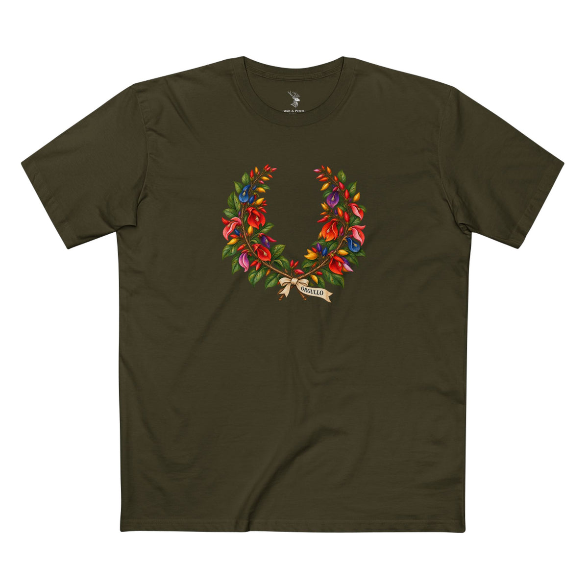 Orgullo Ceibo Pride T-Shirt | Argentine Laurel Wreath LGBTQ+ Tee