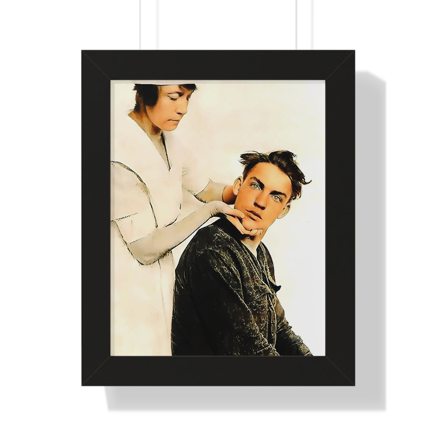 celibataire 021 | Framed Poster Gay Wounded Man Nurse Queer LGBTQ Conversion Therapy Vintage
