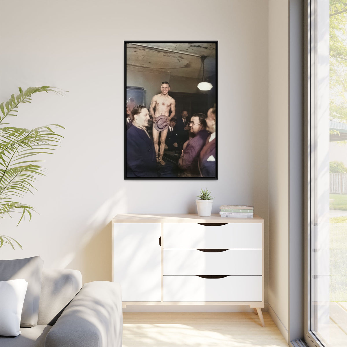 hommes 017 | Framed Vintage Photo - Matte Canvas