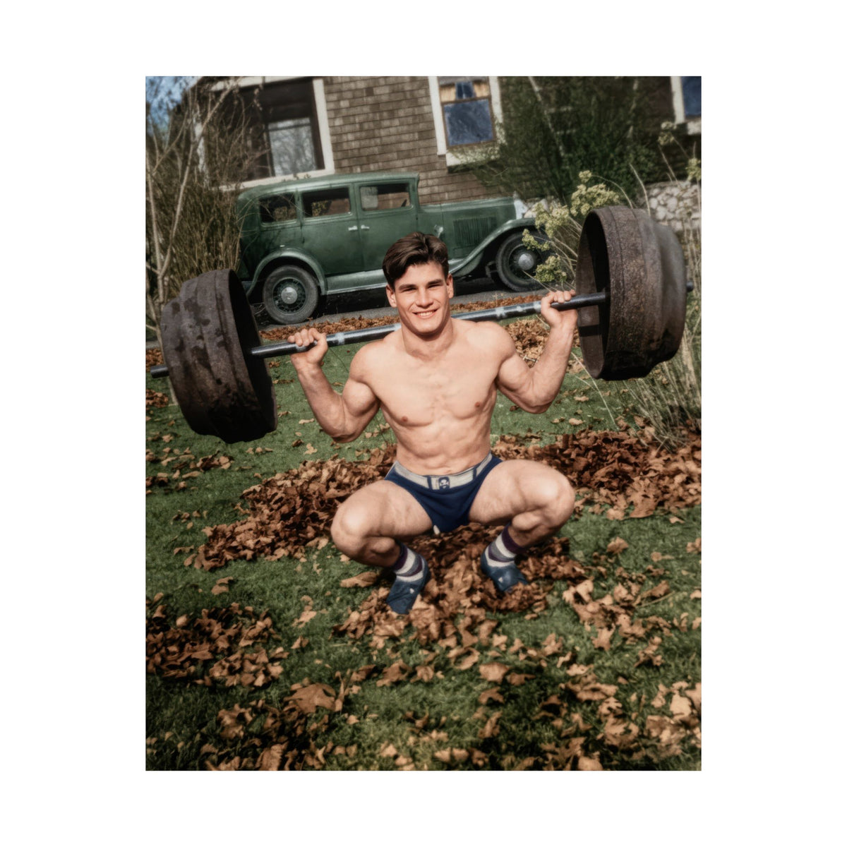 Vintage Strongman Weightlifting Matte Vertical Poster