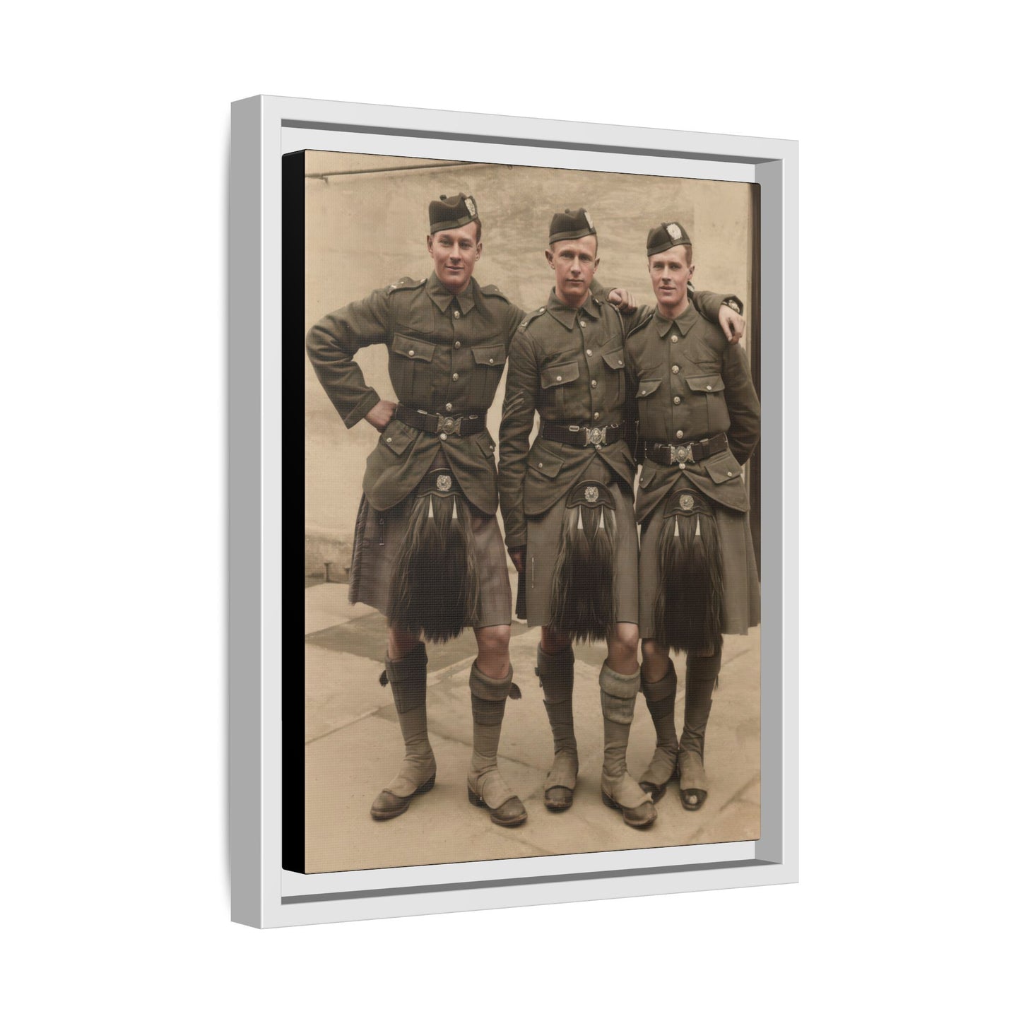 hommes 014 | Framed Vintage Photo - Matte Canvas