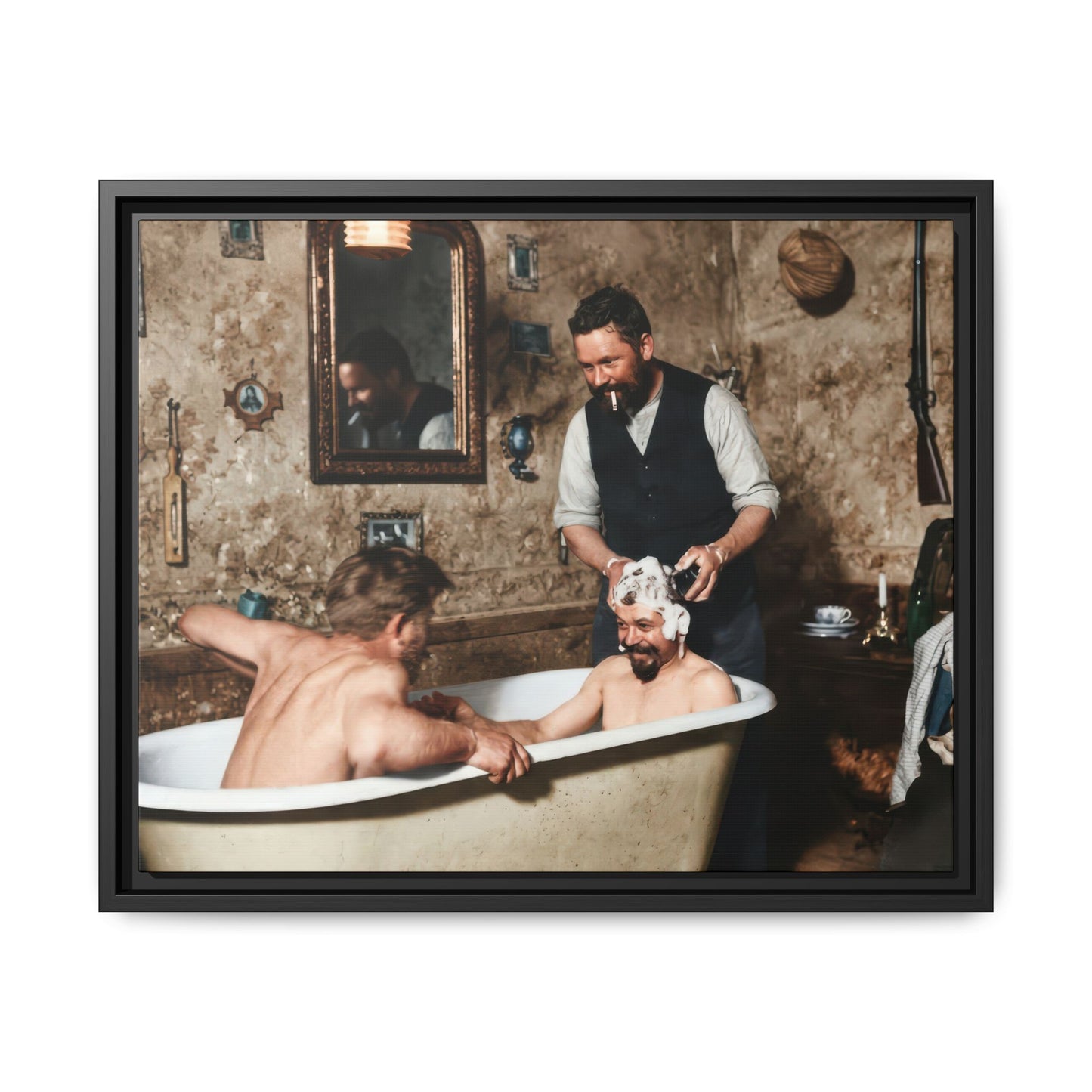 hommes 031 | Framed Vintage Photo - Matte Canvas