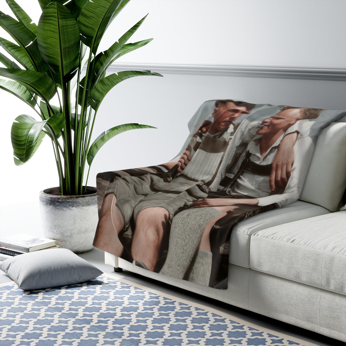 Cozy heritage blanket with vintage European leisure photography 