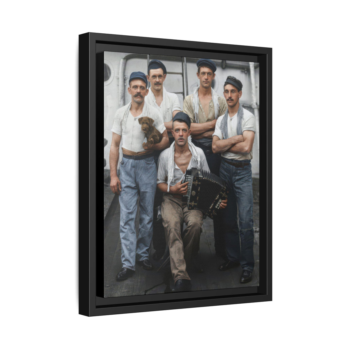 hommes 002 | Framed Vintage Photo - Matte Canvas