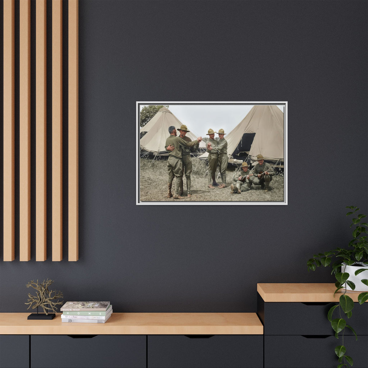hommes 006 | Framed Vintage Photo - Matte Canvas
