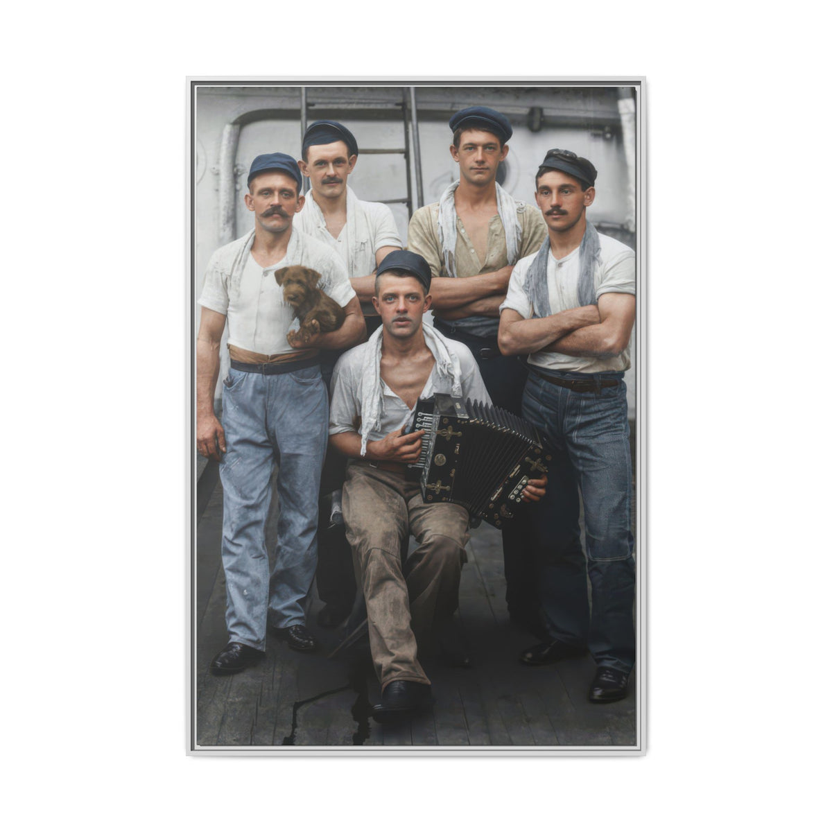 hommes 002 | Framed Vintage Photo - Matte Canvas