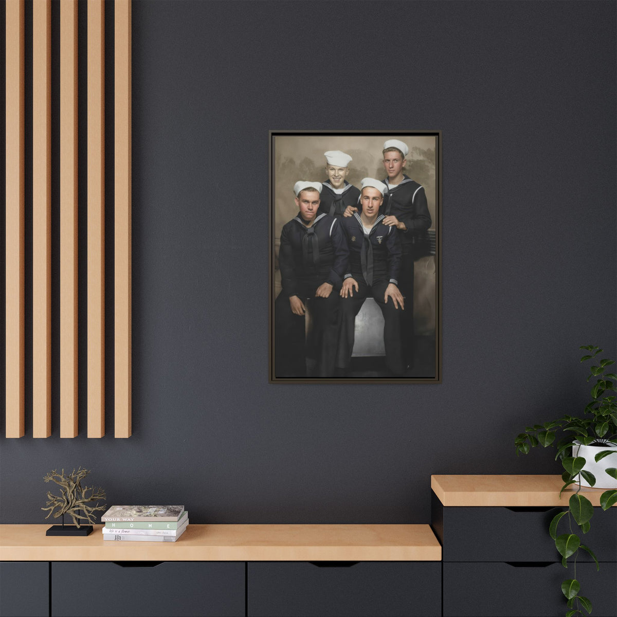 hommes 011 | Framed Vintage Photo - Matte Canvas