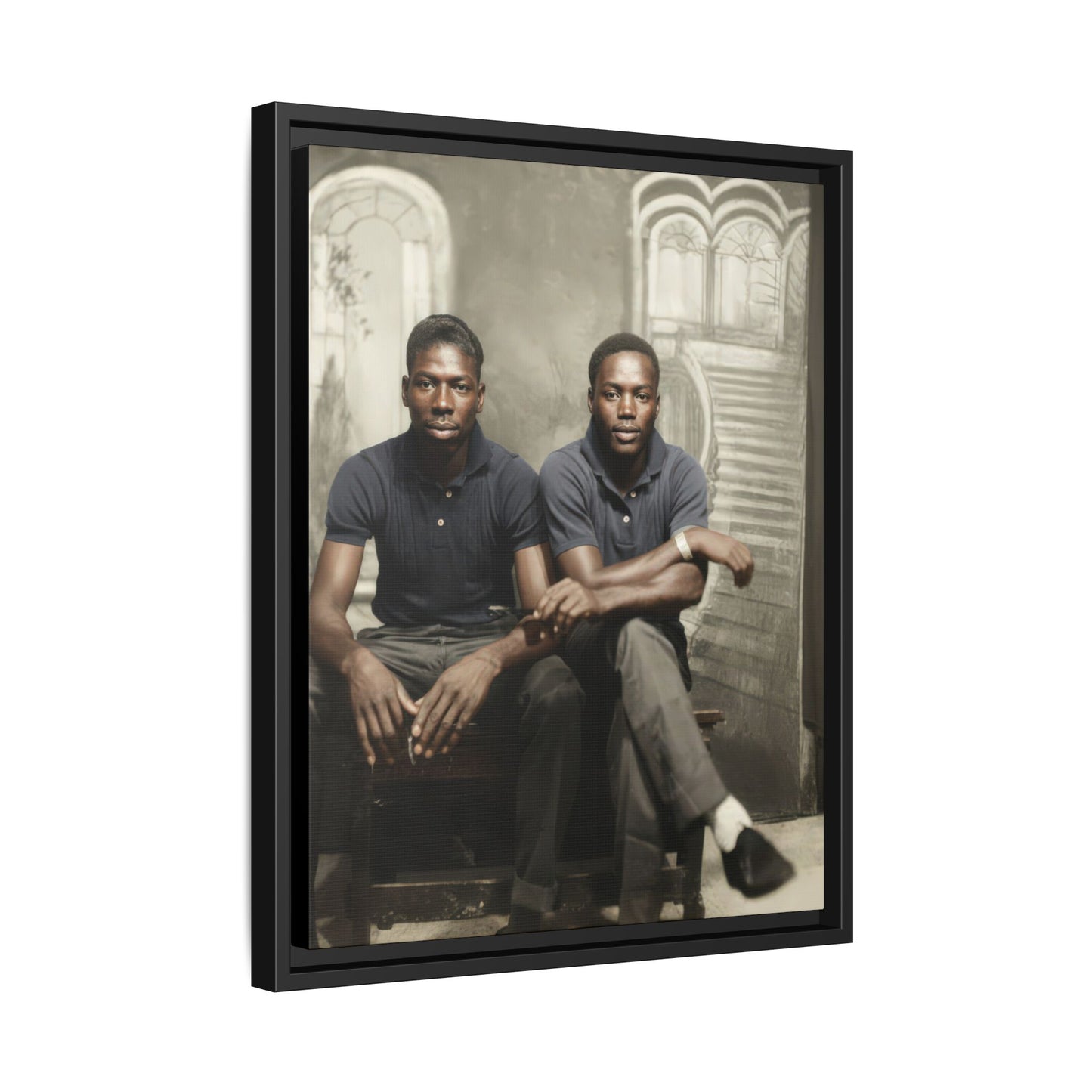 paire 044 | Framed Vintage Photo - Matte Canvas