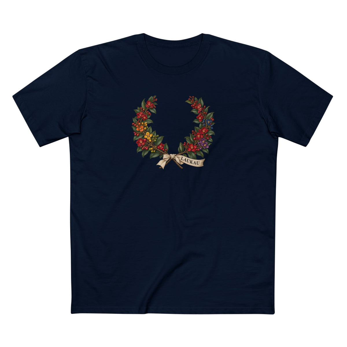 Tongan Heilala Laukau Pride T-Shirt | Botanical Laurel Wreath Tee