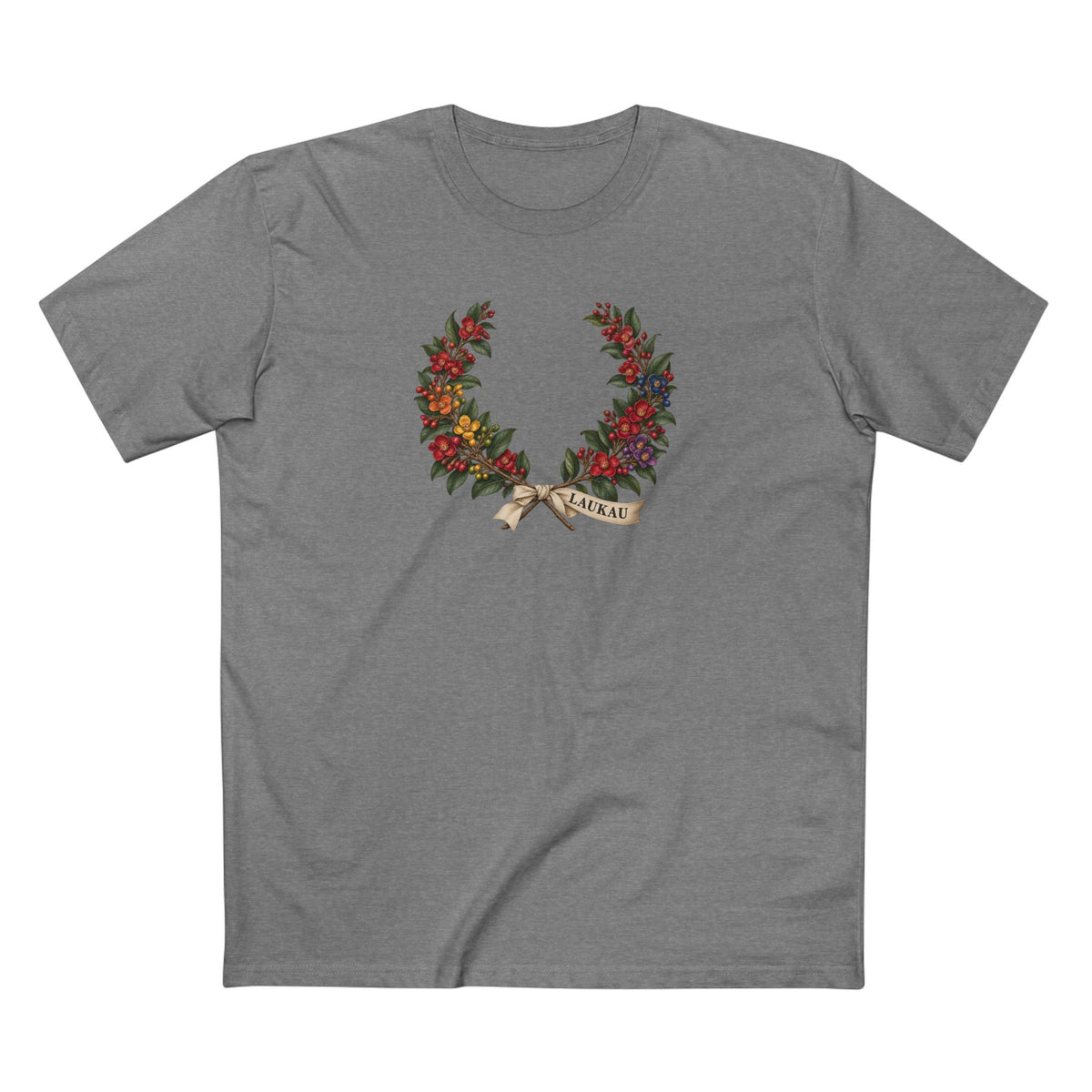 Tongan Heilala Laukau Pride T-Shirt | Botanical Laurel Wreath Tee