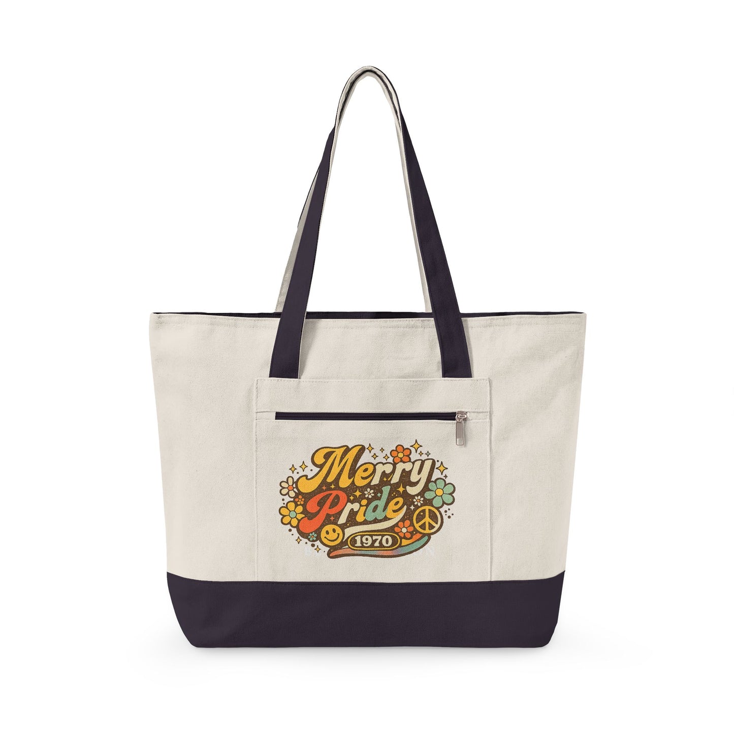 Merry Pride 1970 Vintage-Inspired | Zipper Canvas Tote