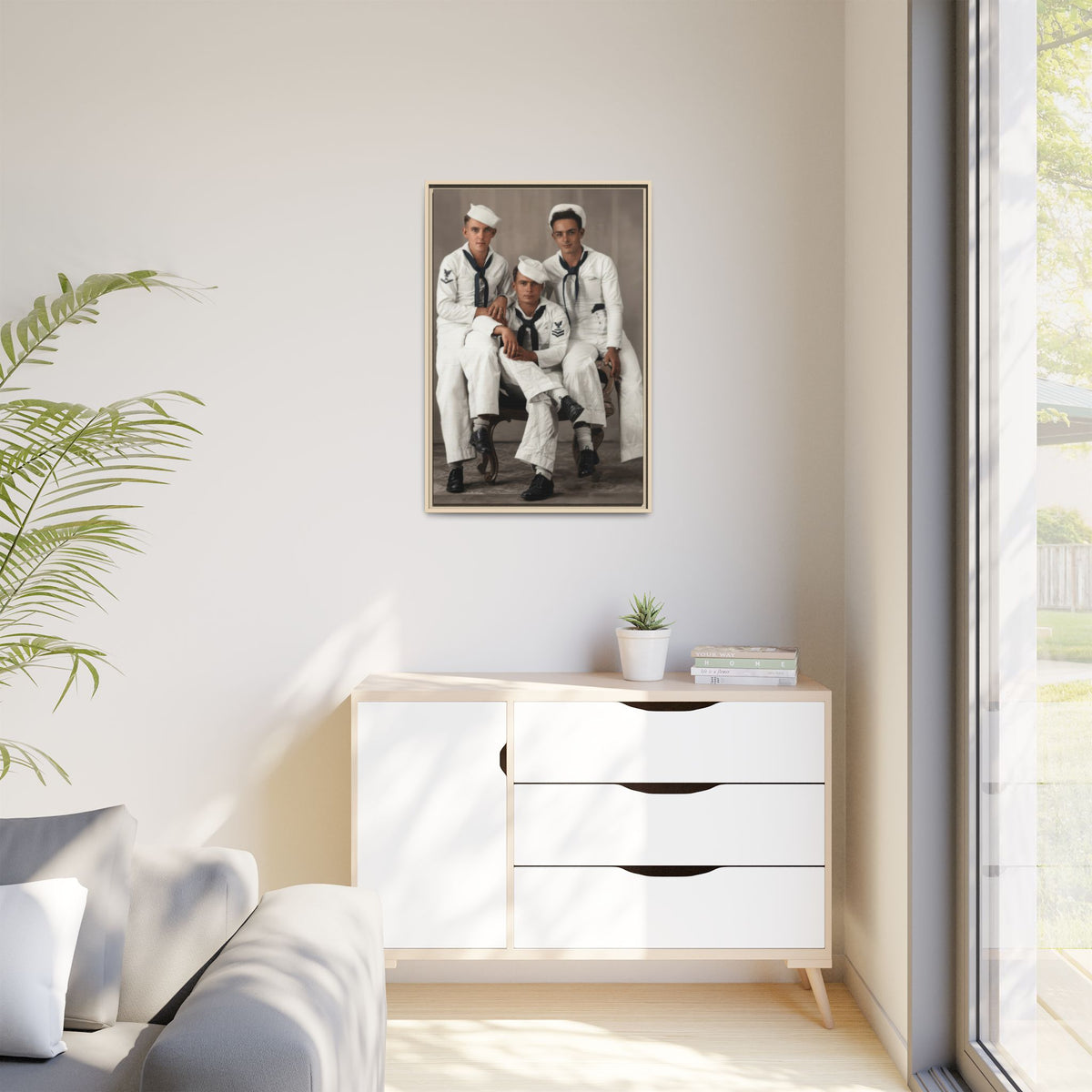 hommes 008 | Framed Vintage Photo - Matte Canvas
