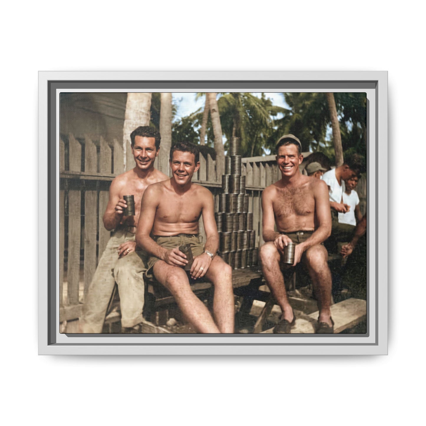 hommes 003 | Framed Vintage Photo - Matte Canvas
