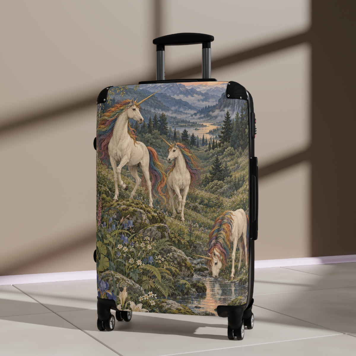 The Rainbow Vale | Three Unicorns Aesthetic Movement Carry-On Suitcase