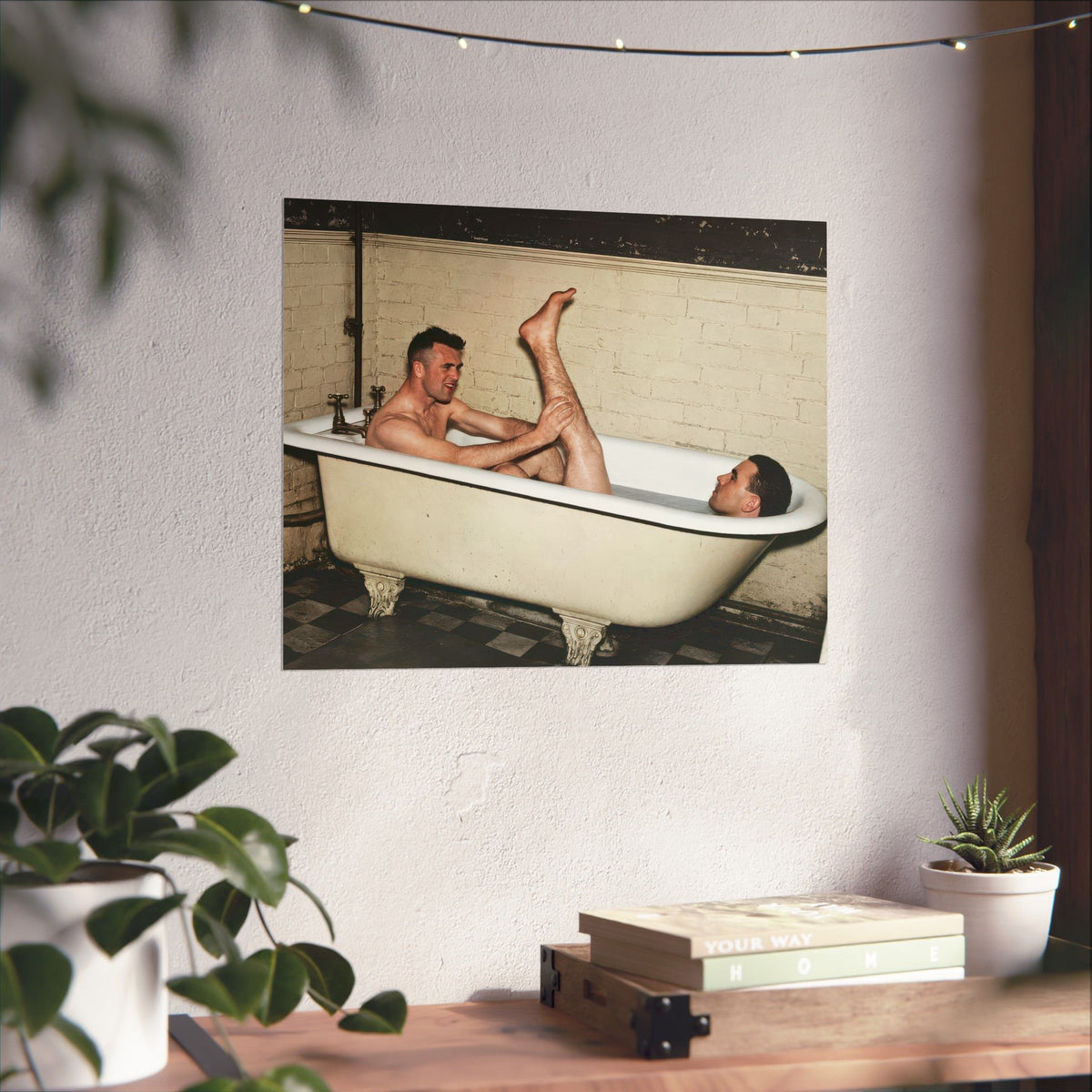 Paire 162 | Two Men Sharing a Clawfoot Bathtub | Vintage Photography Poster