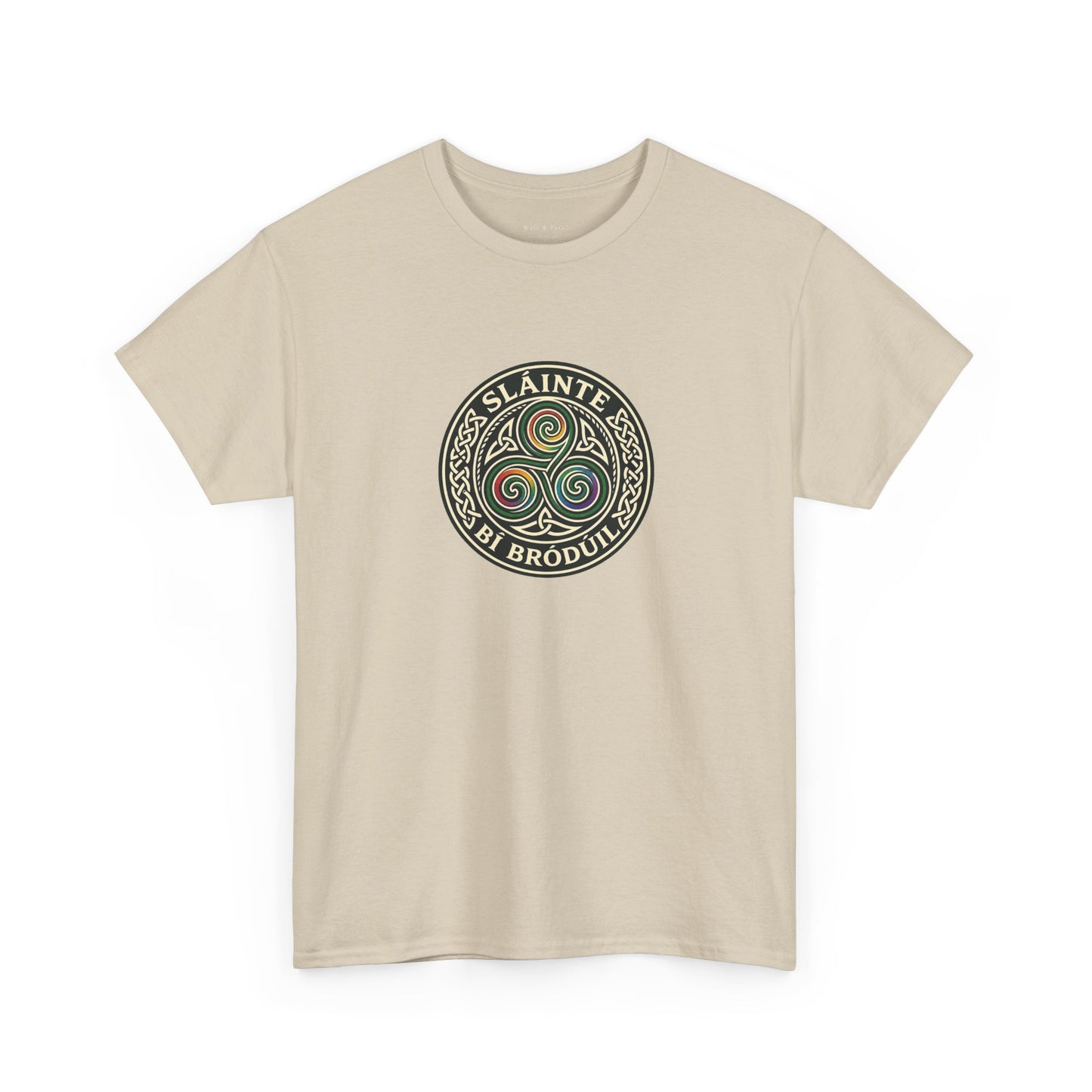 Irish Gaelic pride shirt with rainbow triskelion 