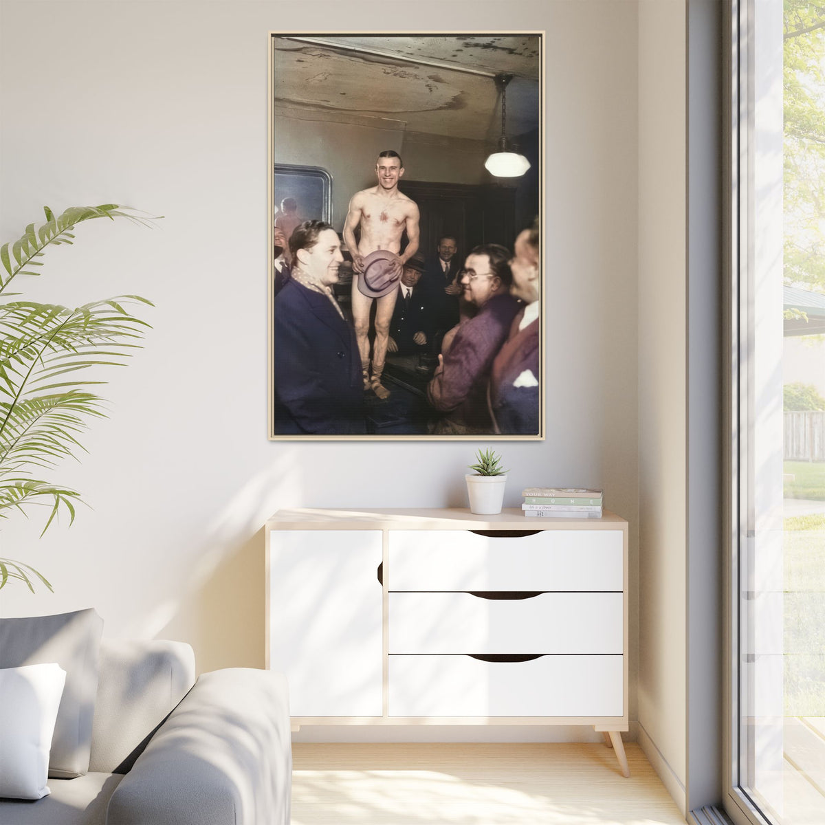 hommes 017 | Framed Vintage Photo - Matte Canvas
