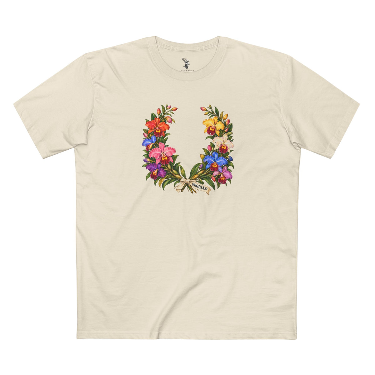 Orgullo Colombian Cattleya Orchid Pride T-Shirt | LGBTQ Luarel Wreath Tee