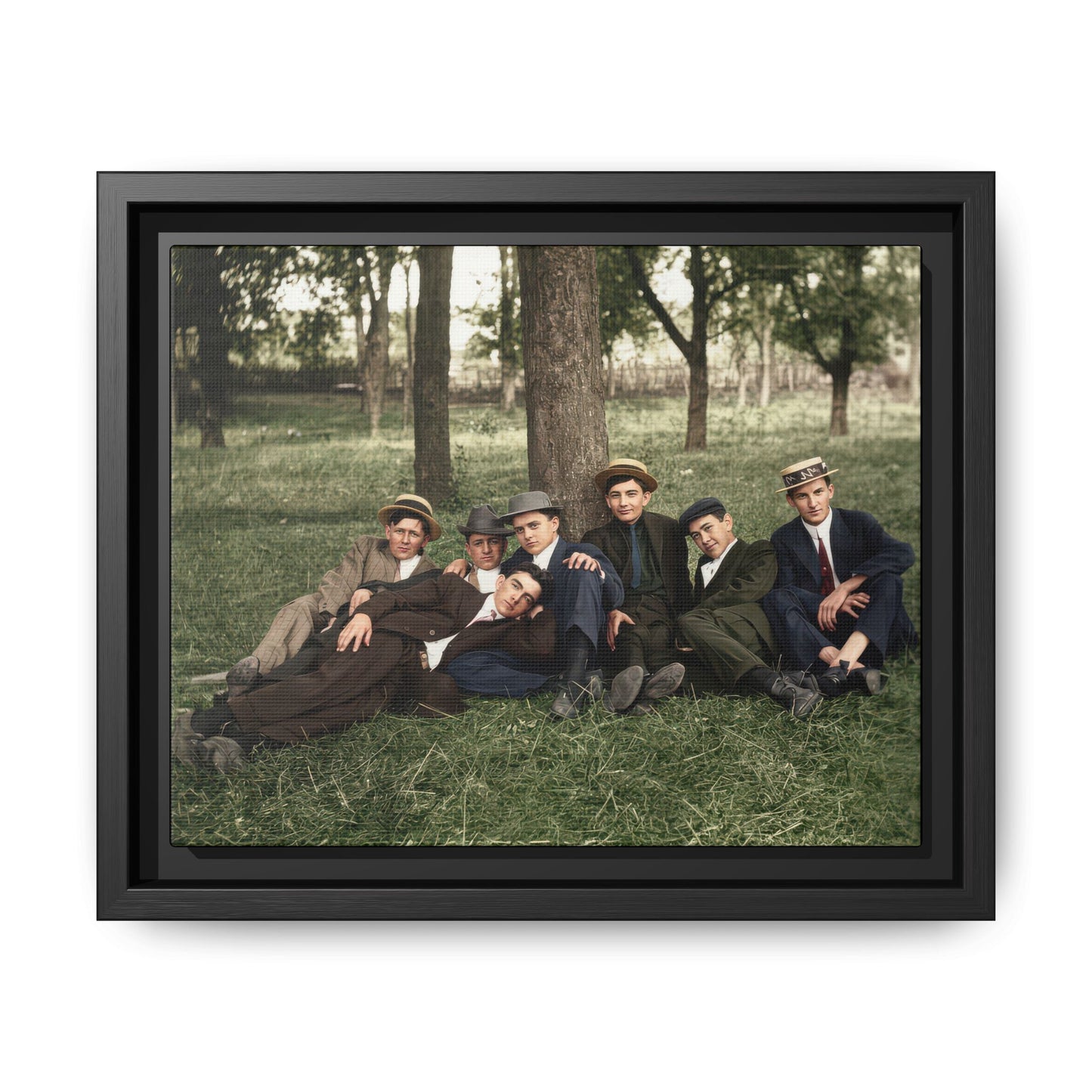 hommes 005 | Framed Vintage Photo - Matte Canvas