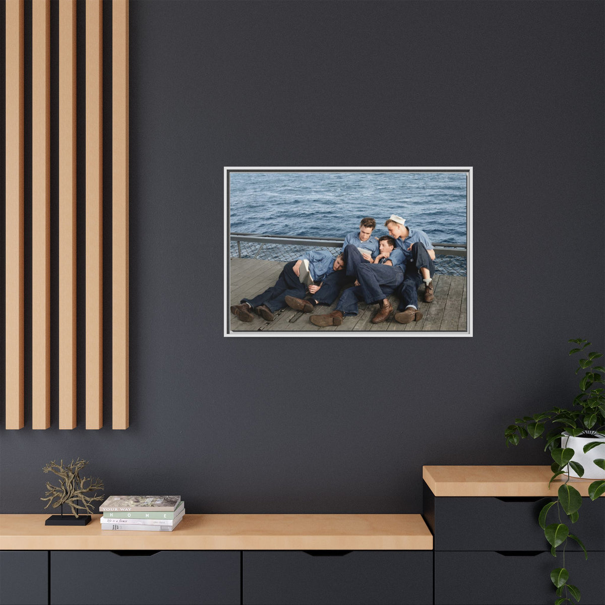 hommes 025 | Framed Vintage Photo - Matte Canvas