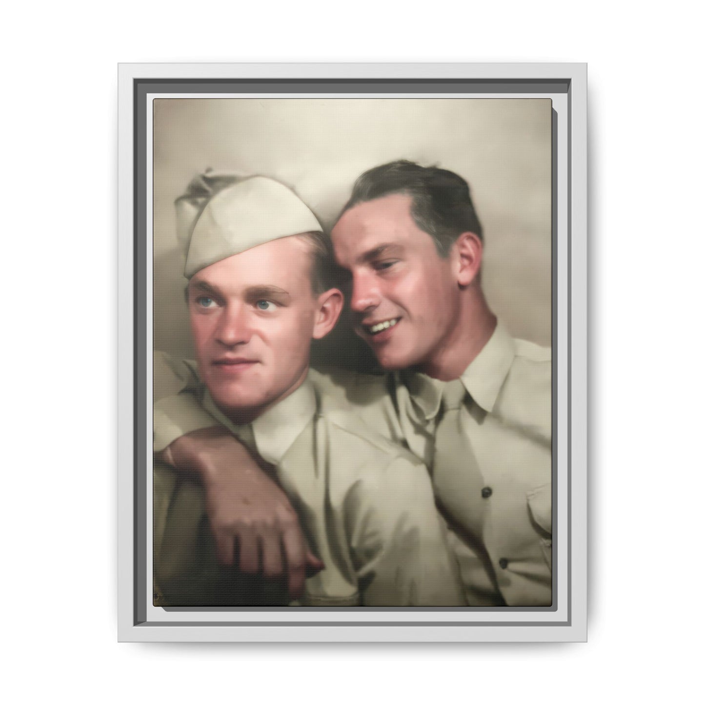 historical photobooth style portrait framed canvas wall art
