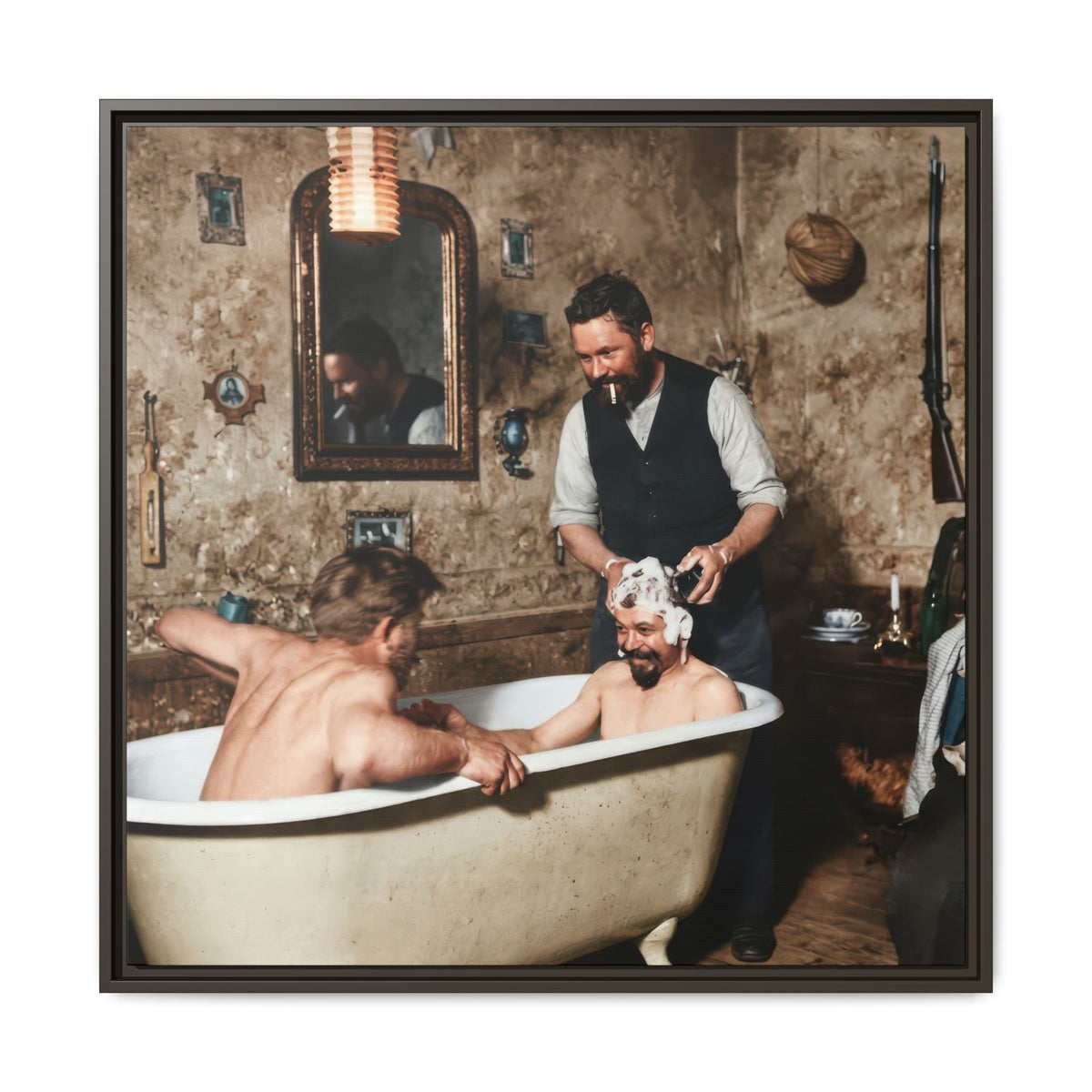 hommes 031 | Framed Vintage Photo - Matte Canvas2