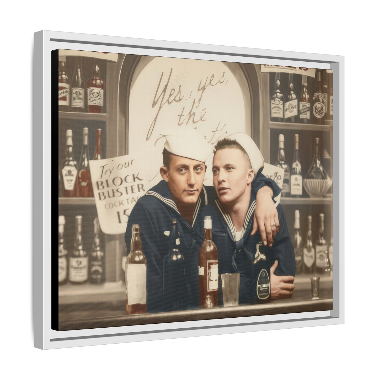 paire 048 | Framed Vintage Photo - Matte Canvas