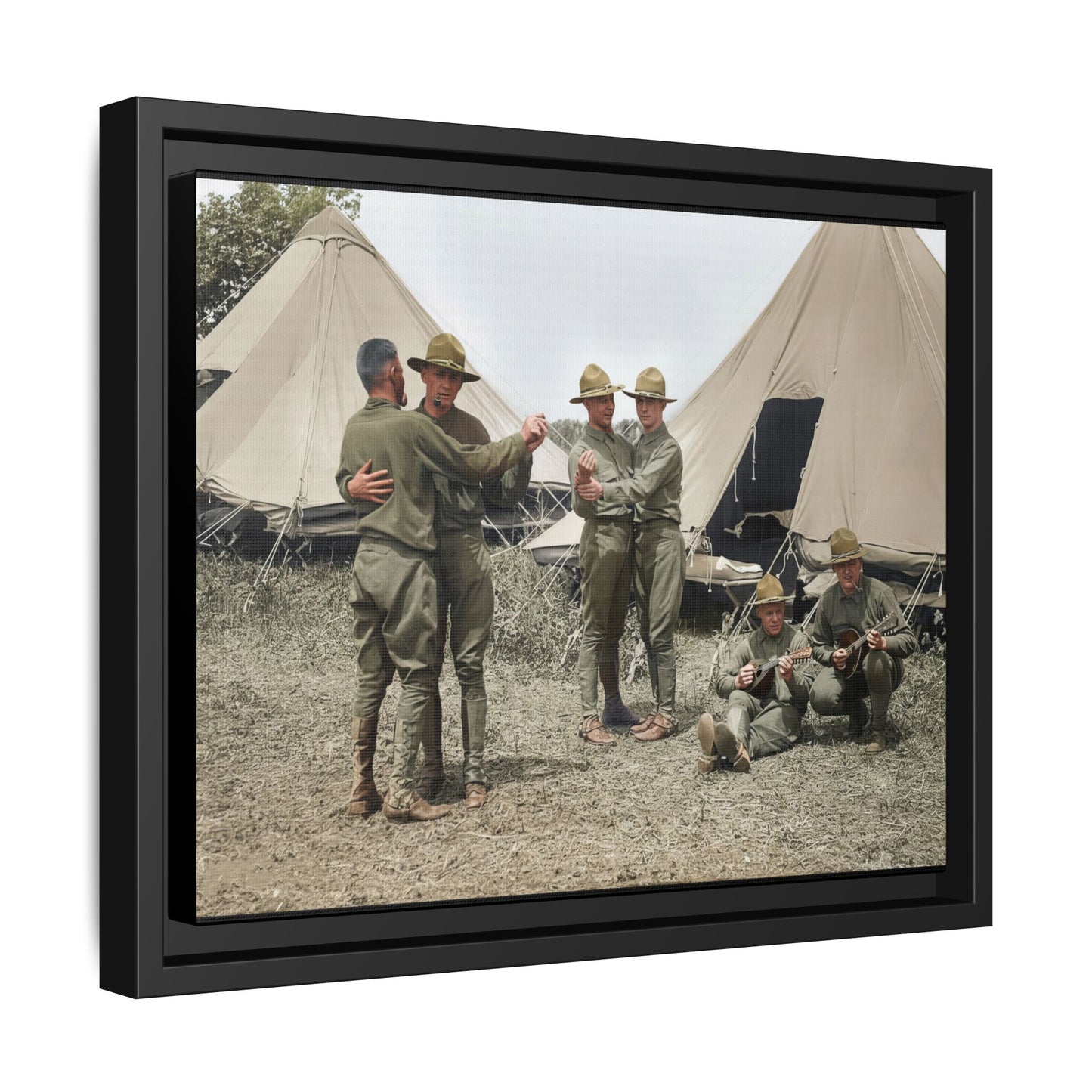 hommes 006 | Framed Vintage Photo - Matte Canvas