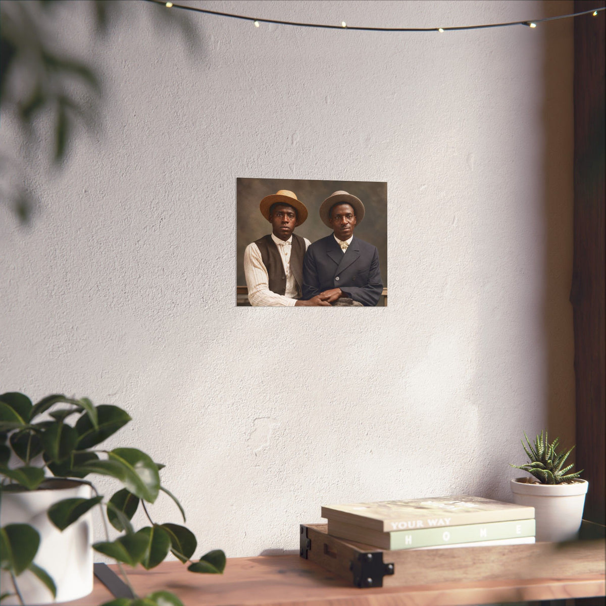 Paire 103 | Two Black Men in Straw Hats | Vintage Photography Poster