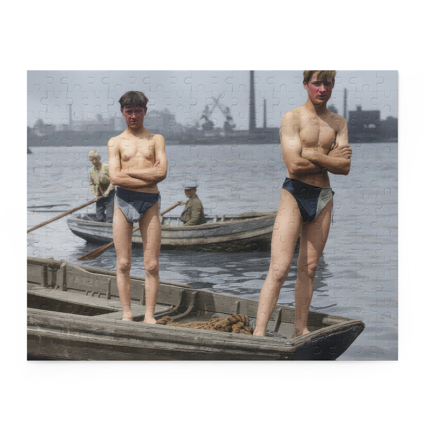Harbor Swim Companions | Restored Historical Jigsaw Puzzle | nager 050