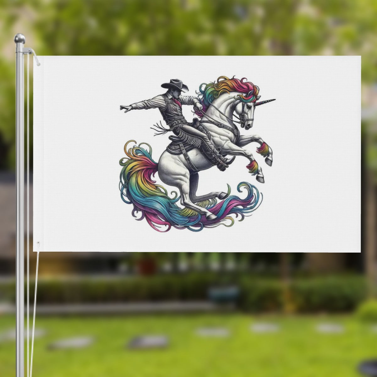 Rainbow Riders Flag | Celebrate Diversity and School Spirit | 3 x 5 Three-Layer Outdoor Decor Flags Double Sided