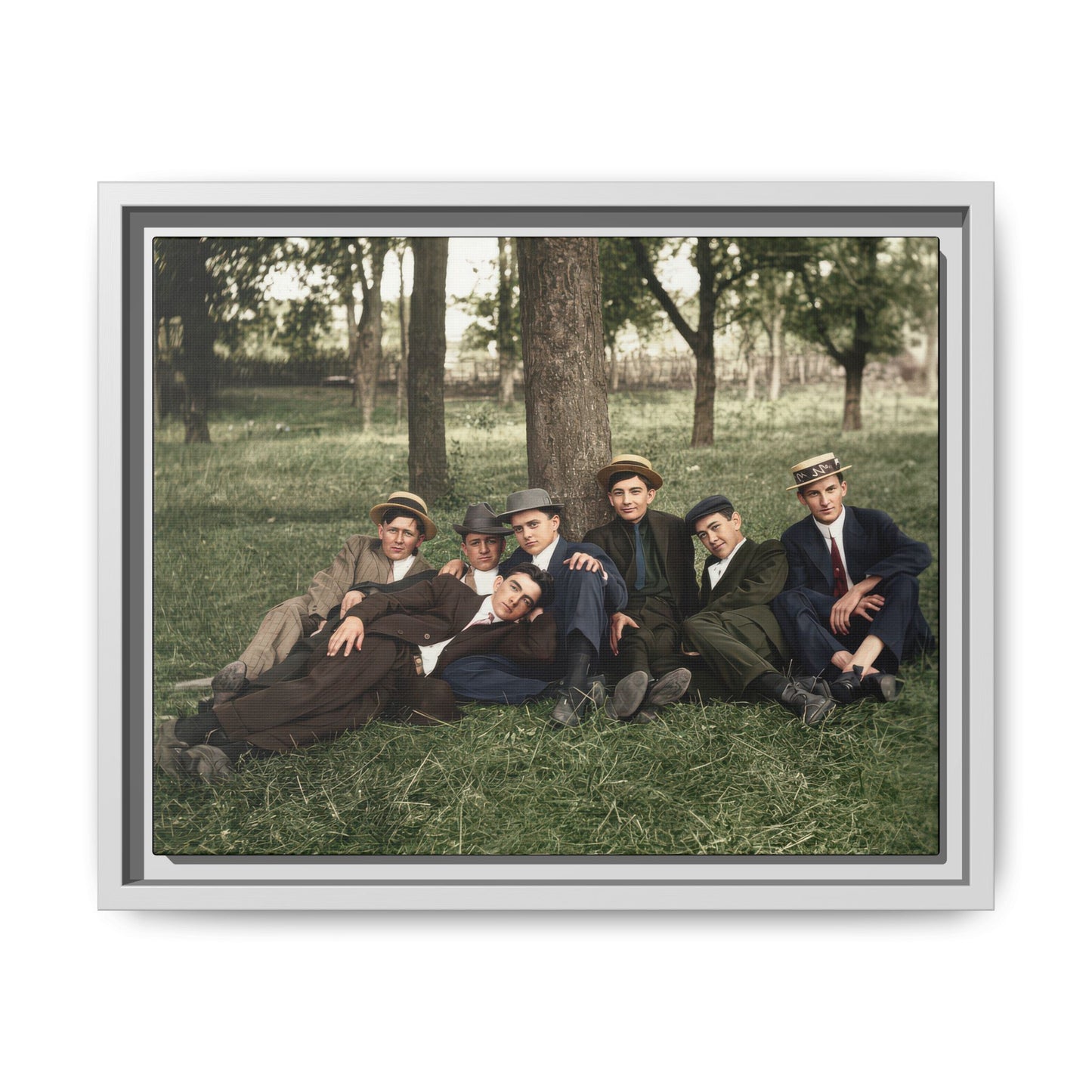 hommes 005 | Framed Vintage Photo - Matte Canvas