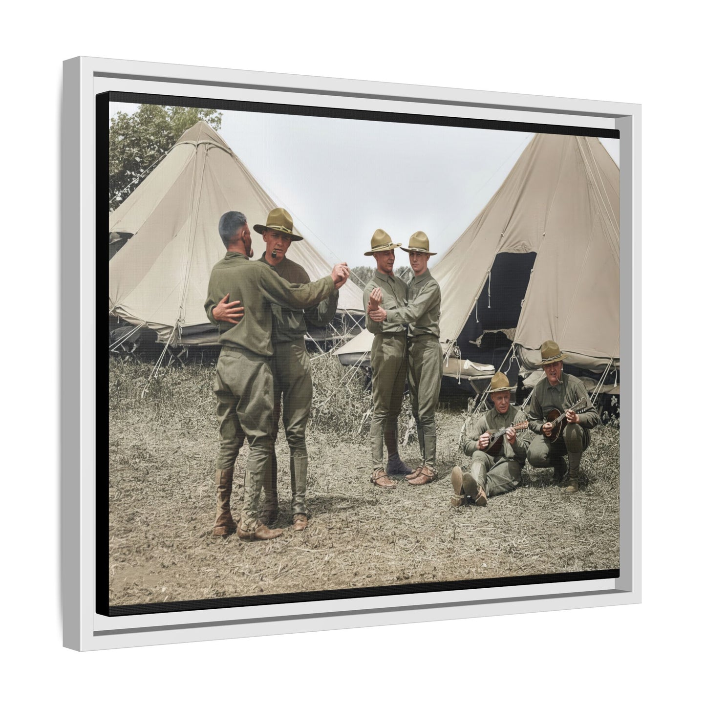 hommes 006 | Framed Vintage Photo - Matte Canvas