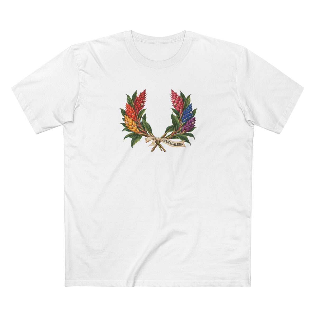 Samoan Teuila Pride T-Shirt | FAʻAMAUALUGA Botanical Wreath Tee