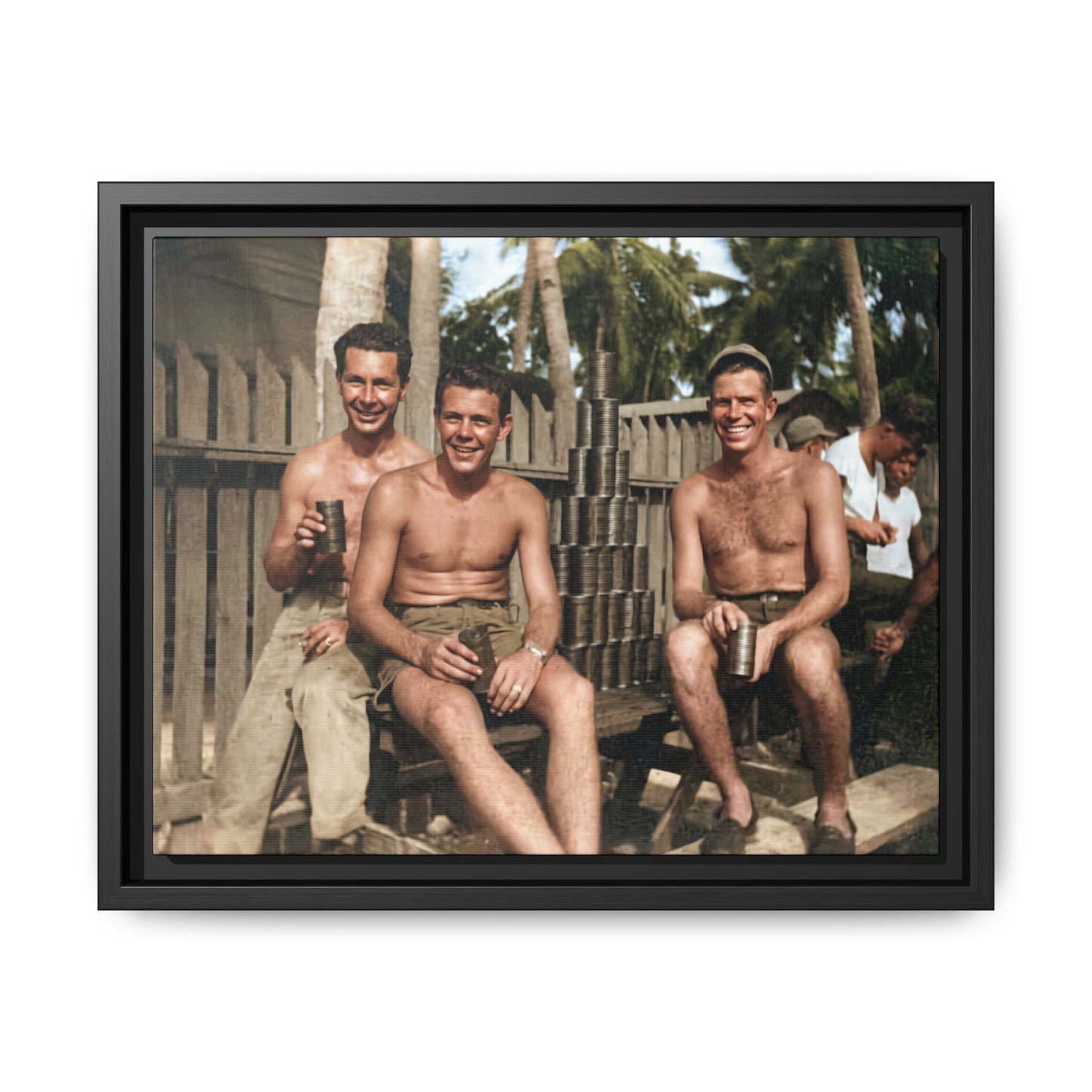 hommes 003 | Framed Vintage Photo - Matte Canvas