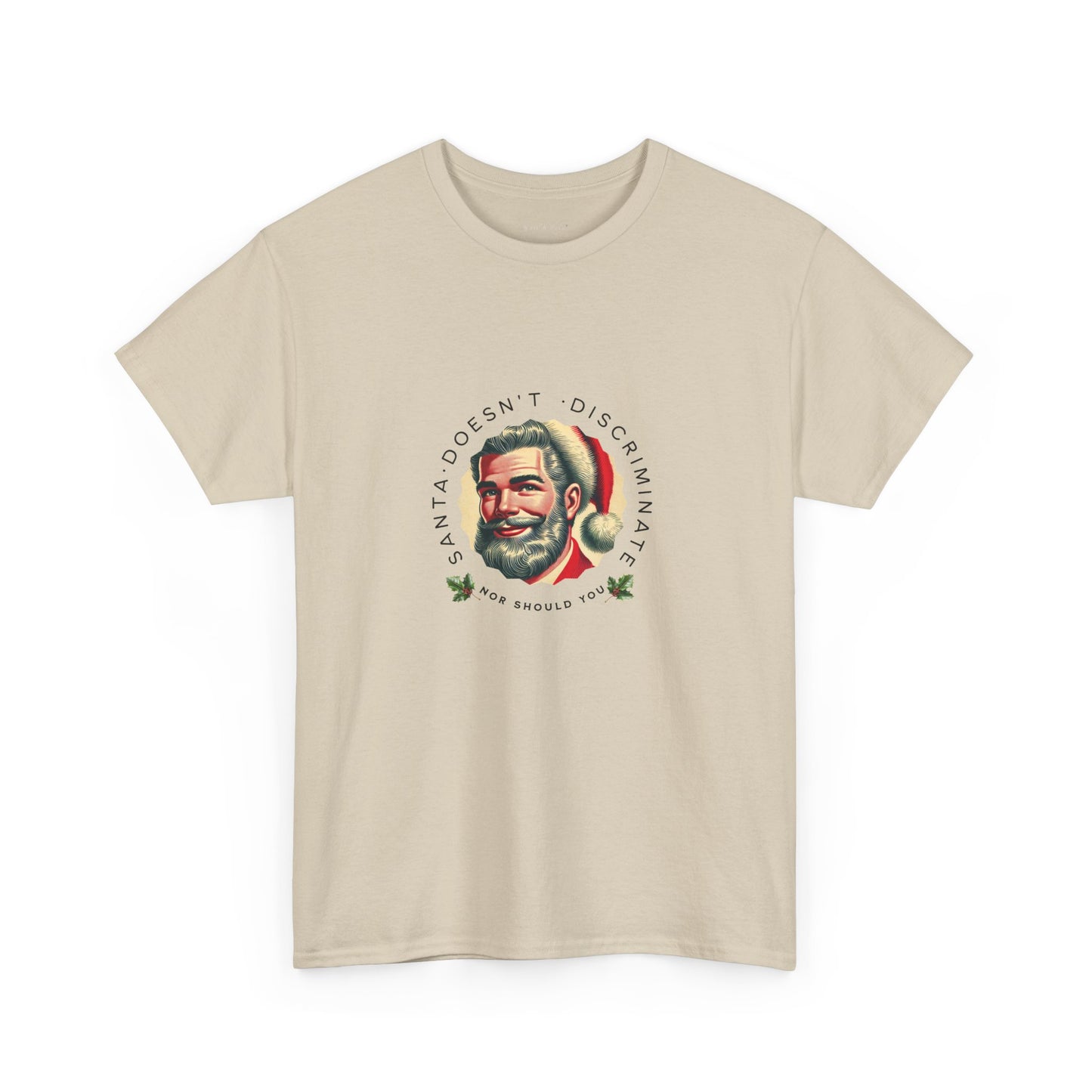 Santa Doesn’t Discriminate Graphic T-Shirt | LGBTQ Equality Holiday Tee