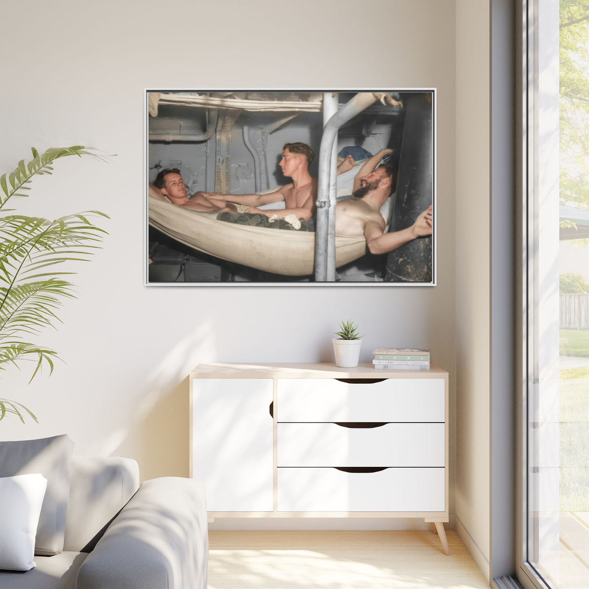 hommes 004 | Framed Vintage Photo - Matte Canvas