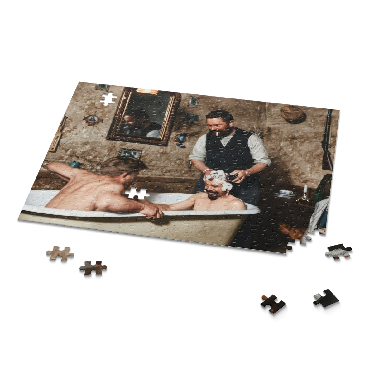 Vintage Clawfoot Bathtub Photo Jigsaw Puzzle | LGBTQ+ Heritage | hommes 031