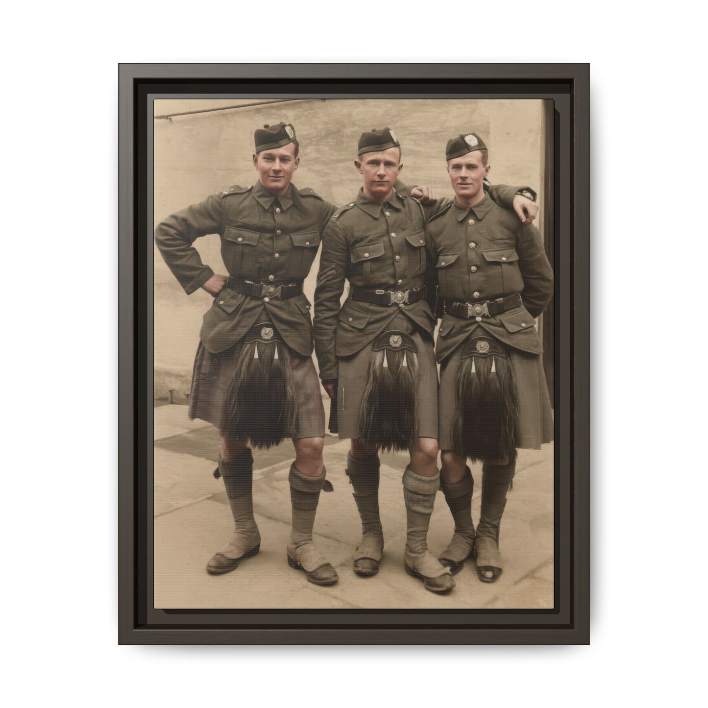 hommes 014 | Framed Vintage Photo - Matte Canvas