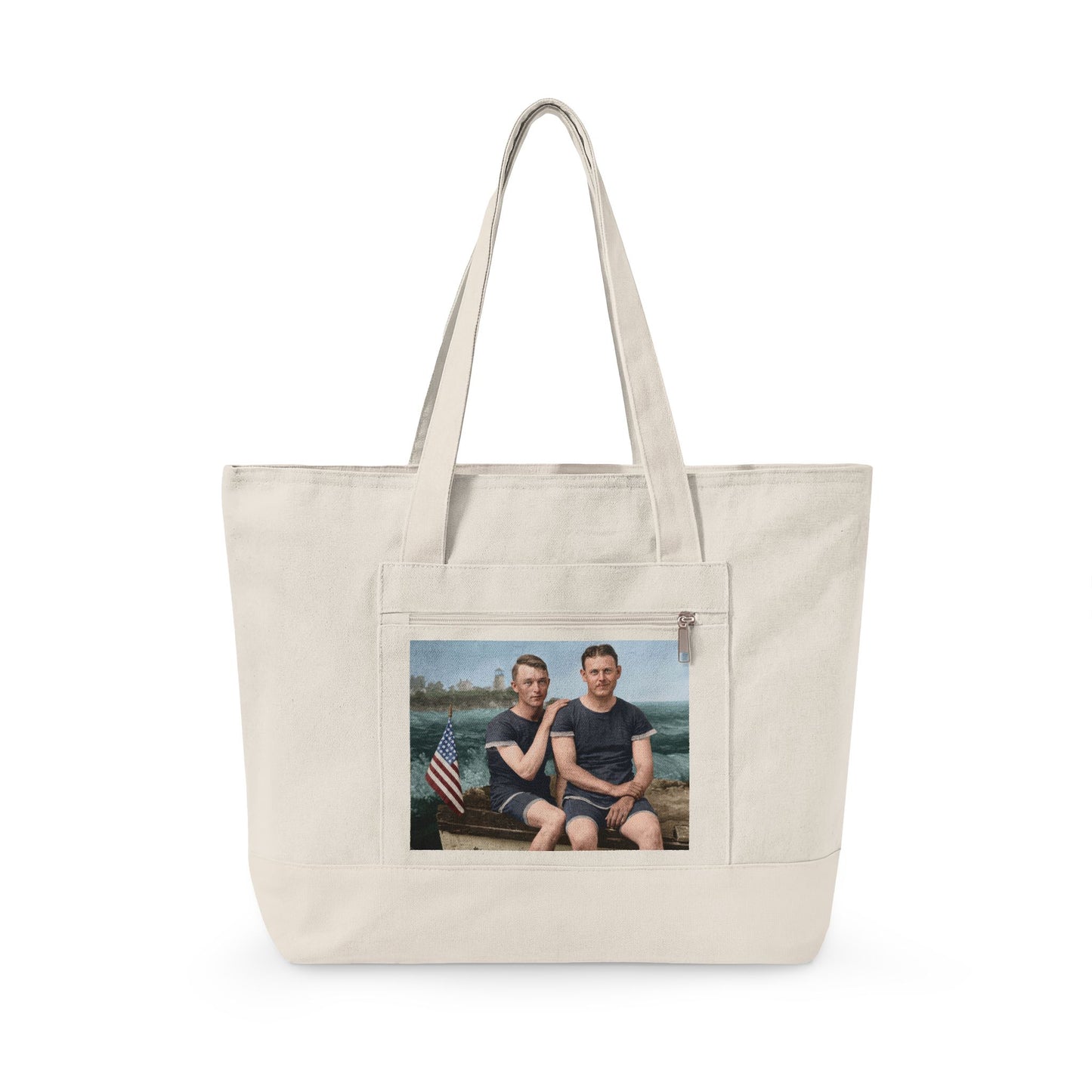 Beach Day Zippered Canvas Tote | nager 031