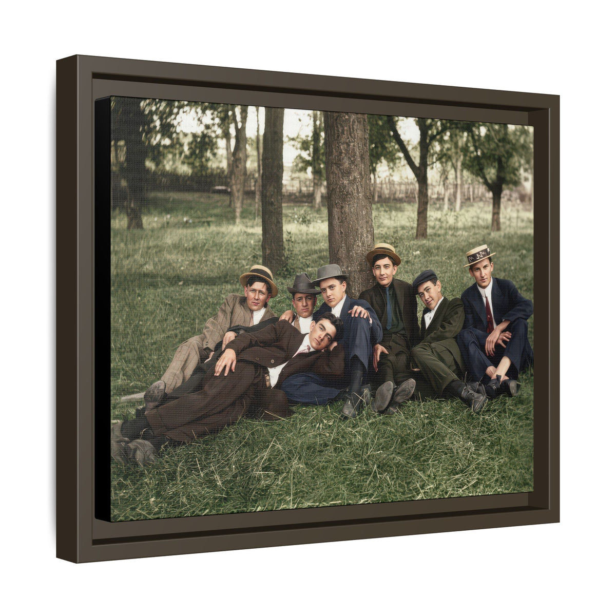 hommes 005 | Framed Vintage Photo - Matte Canvas