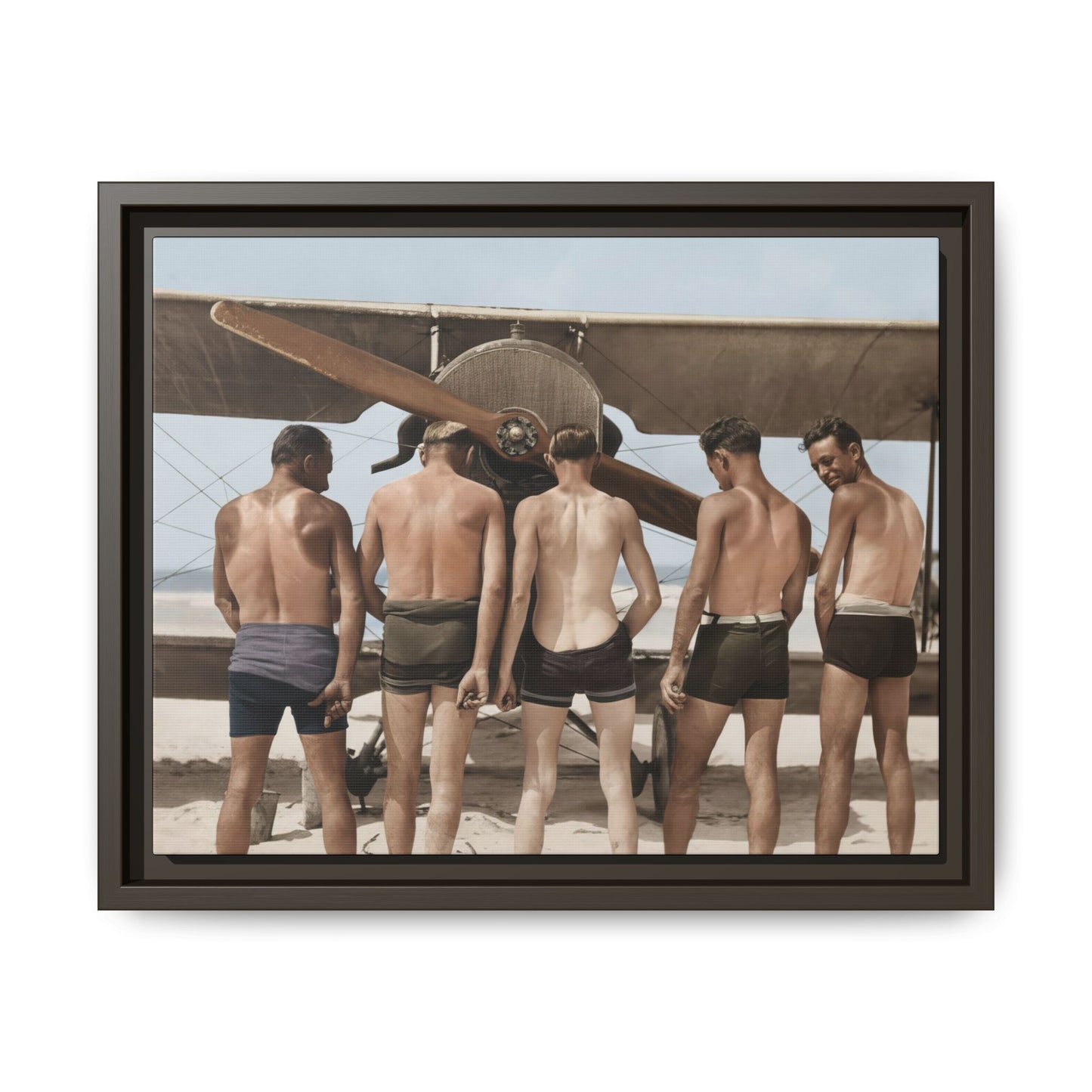 hommes 019 | Framed Vintage Photo - Matte Canvas