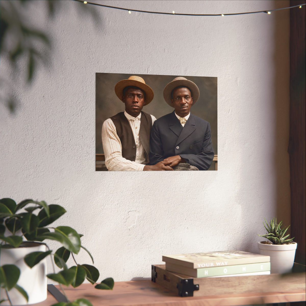 Paire 103 | Two Black Men in Straw Hats | Vintage Photography Poster
