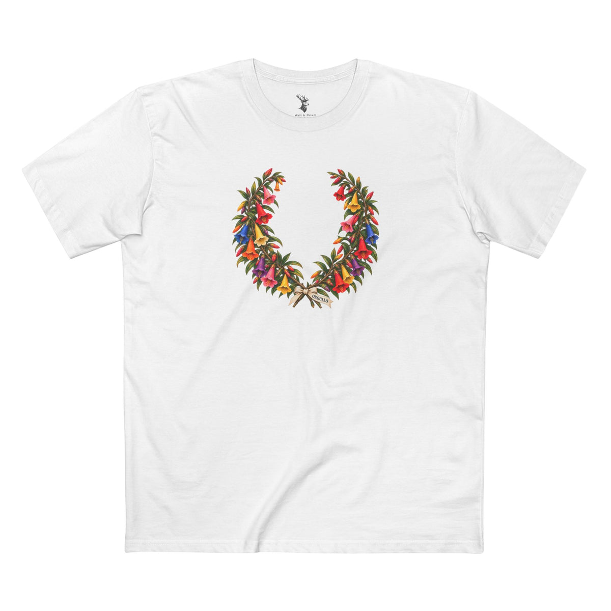 Orgullo Cantuta Pride T-Shirt | Peruvian Laurel Wreath LGBTQ+ Tee