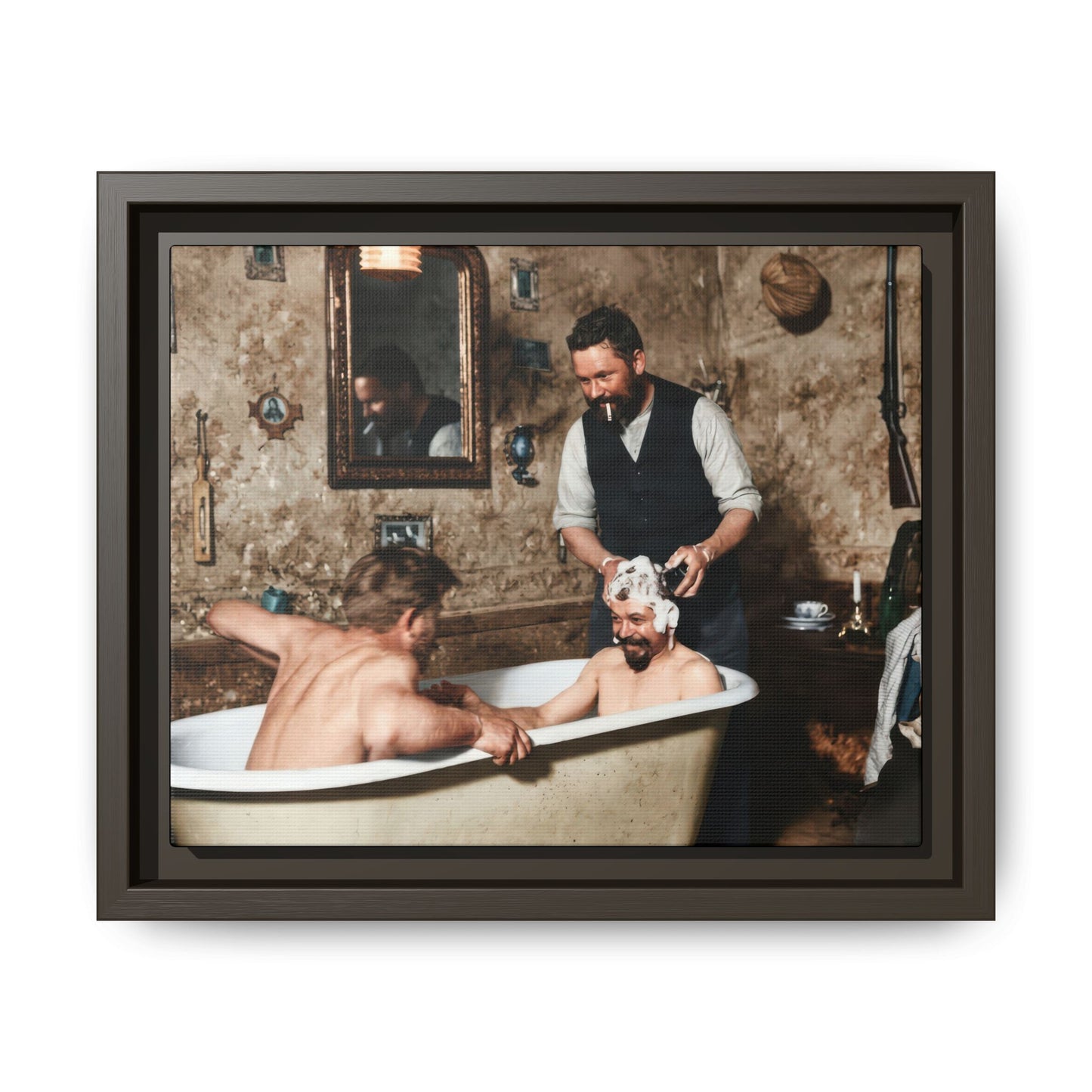 hommes 031 | Framed Vintage Photo - Matte Canvas