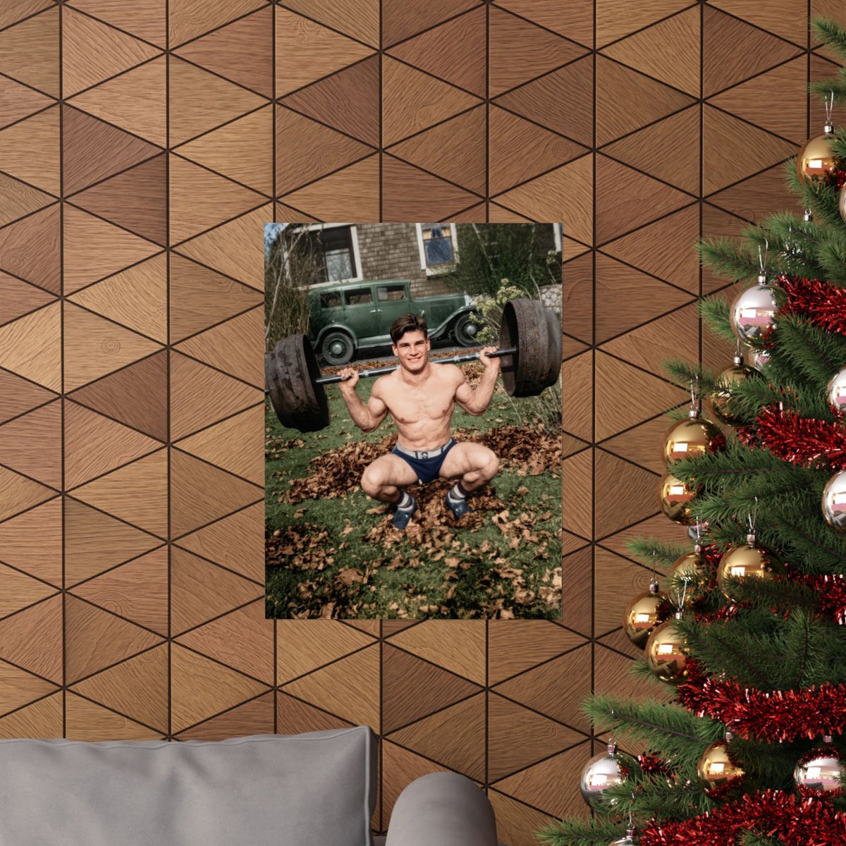 Vintage Strongman Weightlifting Matte Vertical Poster