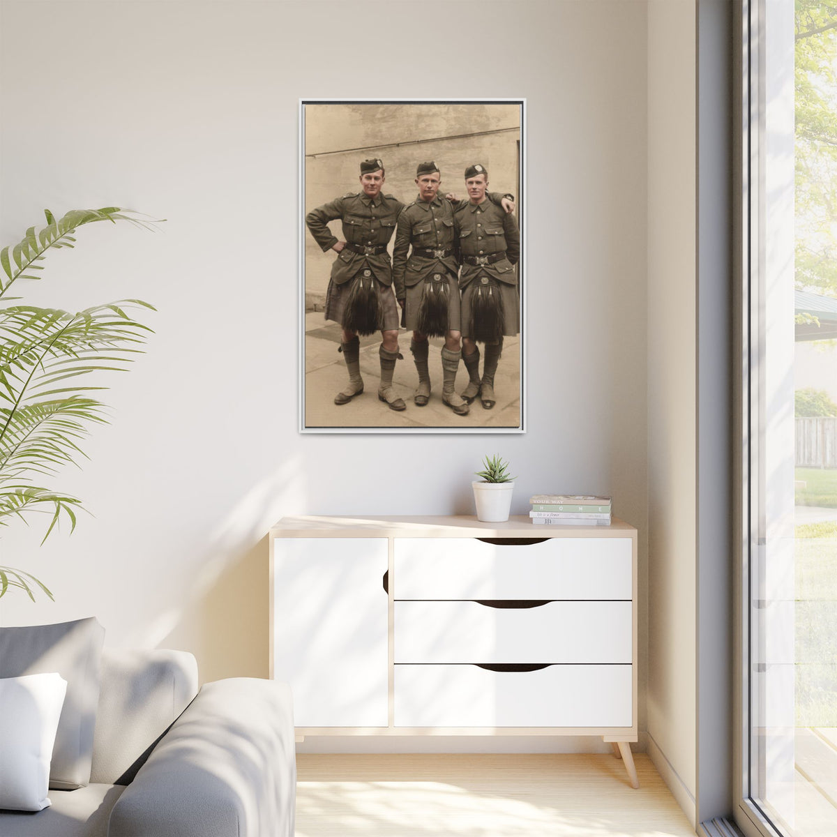 hommes 014 | Framed Vintage Photo - Matte Canvas