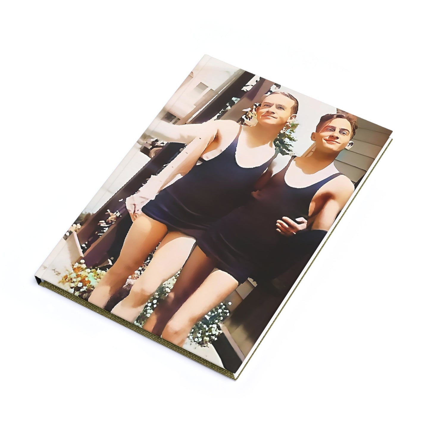 nager 024 | Hardcover Journal Friends Gay LGBTQ Vintage Beach Suit Swim Smiling Affectionate Gift