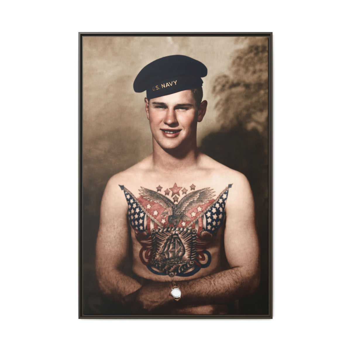 celibataire 037 | Framed Vintage Photo - Matte Canvas